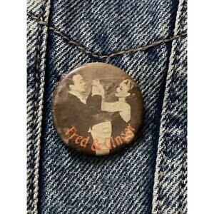 Fred Astaire and Ginger Rogers Pinback Vintage Button Badge Old Hollywood #308
